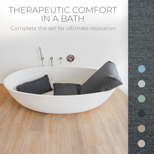 BADESOFA® Luxury Bathtub Seat Cushion – Bath Pillow for Tub, Quick-Dry & Washable, Non-Slip Weighted Tub Pillow, Home Spa Accessoire for Bathtub & Hot Tub in Charcoal - color: Charcoal, size: Seat Pillow