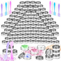 120 Pack 3g Plastic Jars with Lids, 3ml Round Clear Cosmetic Containers Makeup Jars, 3gram Travel Size Container Jar with Spatulas for Makeup Sample Lotion Cream Ointment Salve Balm Powder - color: Black, size: 3g