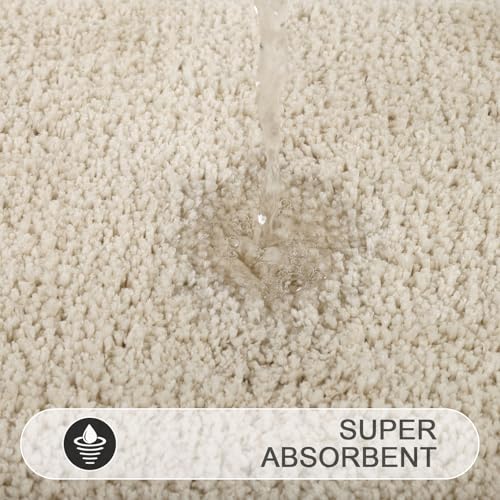 SHACOS Microfiber Bathroom Rugs Set of 3 with Toilet Lid Cover Non Slip | Washable Bath Mat Absorbent Bathroom Carpet 16"x24"+U Shape Toilet Rug 20"x24"+Toilet Lid Cover 19"x21", Light Beige - color: Light Beige, size: 16"x24"+U-Shape 20"x24"+Lid Cover 19