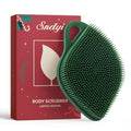 Sndyi Silicone Body Scrubber, Gentle Exfoliating Body Scrubber for Sensitive Skin, Leaf Shaped Shower Scrubber for Body with Lathering Bristles, Silicone Loofah Body Brush for Showering, Evergreen - color: Evergreen