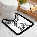 Dunzy Highland Cow Bathroom Rug are You Pooping Funny Toilet Mats for Bathroom U Shaped Highland Cow Stuff Non Slip Soft Bath Mat Water Absorbent Bath Rug, 20 x 24 Inch (Minimalist)