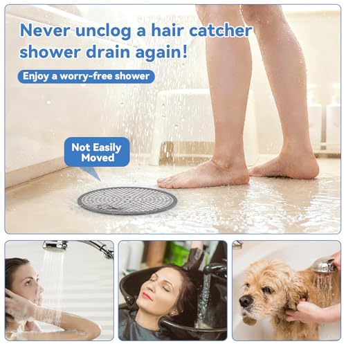 Shower Drain Hair Catcher,4.72",Hair Catcher for Bathroom Drain,Sink,Tub | Bathtub Drain Cover Protector,Easy Installation Clean,Prevents Clogged For Bath/Laundryroom/Kitchen,Drain,Sink,Bathtub - size: Round 4.72 inch