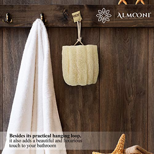Almooni Egyptian Loofah Exfoliating Body Scrubber, Natural Real Egyptian Shower Loofah Sponge Body Scrubber for Women and Men, for Body and Face that Will Get You Clean - 3 Count (1 Pack) - size: 3 Count (Pack of 1)