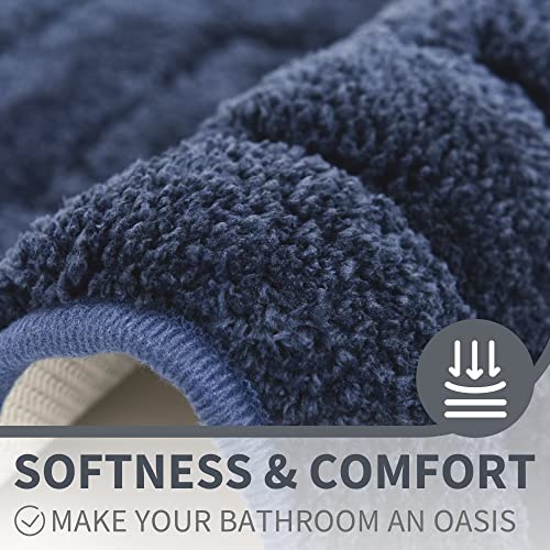 GRANNY SAYS Bathroom Rugs Sets 2 Piece,Soft Bath Mats for Bath, Bathroom Rugs Non Slip Washable, Absorbent Bath Rug for Tub,Shower and Toilet, Bath Mat Set (Blue, 20" x 32" + 16" x 24") - color: Deep Blue, size: 1'8" x 2'8" (20" x 32"+16" x 24")