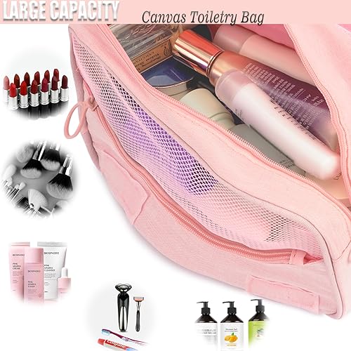 L&FY Multifunction Portable Travel Toiletry Bag Cosmetic Makeup Pouch Toiletry Case Wash Organizer (Pink) - color: Hot Pink, size: Compact Size