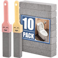 Navona 10 Pack Pumice Stone Scouring Sticks with 2 Universal Handles, Grey Pumice Stone Cleaner for Cleaning Toilets, Bathrooms, Kitchens, Spas and Pools - color: 10-PACK