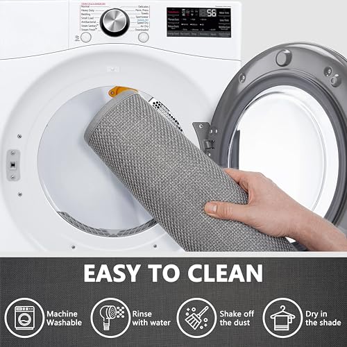 Large Bathroom Rugs Runner Quick Dry Bath Mat, Machine Washable Bathroom Rugs Ultra Thin Door Mat, 17" x 47" Grey Shower Rug - color: Grey, size: Runner(17"x47")