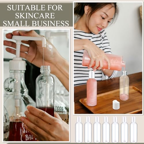 Roshtia 100 Pack 3.4 oz Travel Bottles for Toiletries, Clear Refillable Plastic Bottles with Disc Top Flip Cap, Leak Proof Empty Containers for Shampoo, Lotion, Essential Oil, Bulk Travel Size(White) - color: White, size: 3.4 oz
