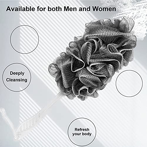 Black, Yellow & Gray Loofah - Mens & Womens Back Scrubber - 18 Inch Long - 2 Pack - style: Yellow and Black