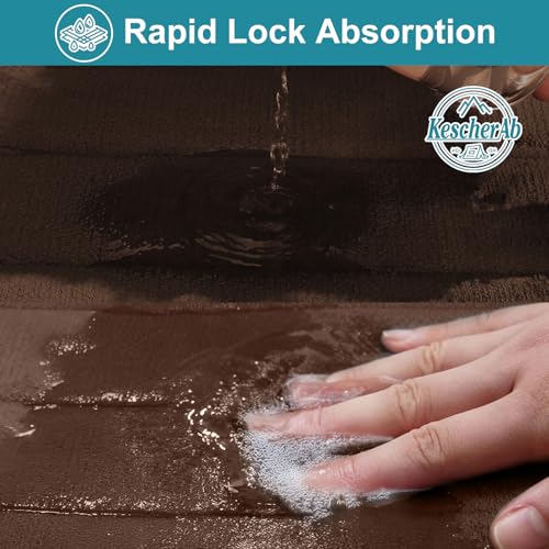 Bathroom Rugs Set 2 Piece Thicker Memory Foam Bath Mat Set Non Slip Quick Dry Machine Washable Coffee Bath Rugs for Bathroom Floor, Tub and Shower, 19"x31"+15"x23" - color: Coffee, size: 31" X 19" + 23" X 15"