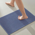 TYUU Bathroom Rugs Non Slip Washable, Super Absorbent Thin Bath Mat Small Quick Dry Low Pile Bathroom Rug, Denim Blue 16"x24" - color: Denim Blue01, size: 1'4" X 2' (Rectangular)