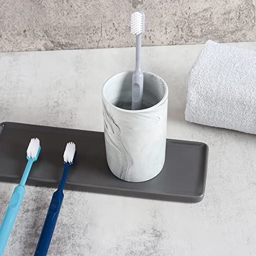 Ceramic Toothbrush Holder, Bathroom Cup, Drinking Mug, Coffee Cups, Marble Pattern Pen Holders, 300ml/Pcs (Grey) - color: Grey