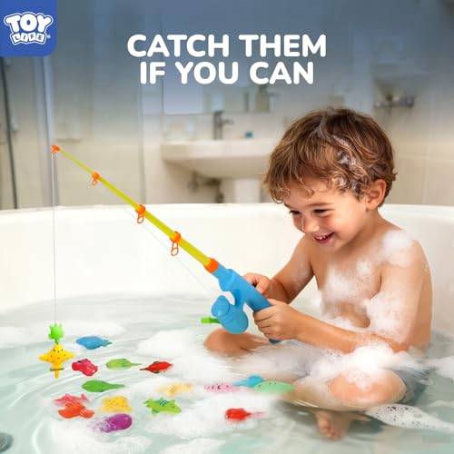 TOY Life 2-Player Magnetic Fishing Game for Kids 3-5 - Toddler Fishing Pole Set with Fish Toys - Bath & Pool Toys - Water Table Accessories - Educational Fishing Toy Rod for Boys Girls - color: 2 Kids Fishing Pole