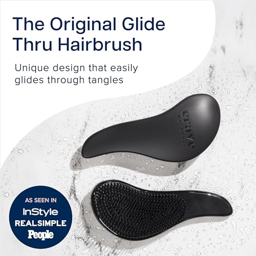 Crave Naturals Glide Thru Detangling Brush, Detangler Brush for Curly, Straight, Wet and Dry Hair Comb for Adults and Kids, Hair Accessories for Women, Black - color: Black, size: 1 Pack (Regular)