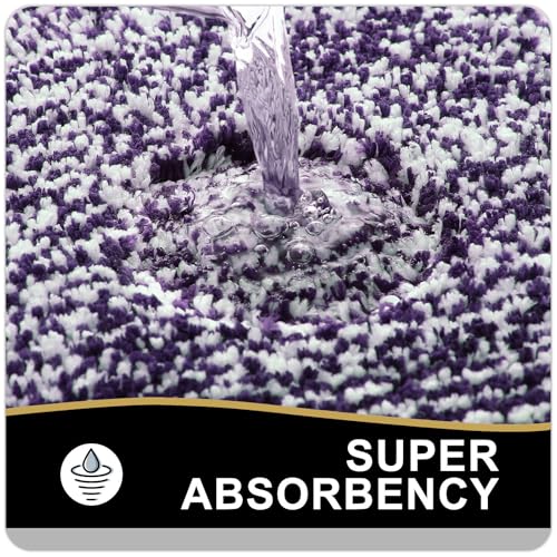 OLANLY Small Bathroom Rugs 24x16, Extra Soft and Absorbent Microfiber Bath Rugs, Non-Slip, Machine Washable, Quick Dry Shaggy Bath Carpet, Bath Mats for Bathroom Floor, Tub, Shower, Purple - color: Purple and White, size: 24" X 16"