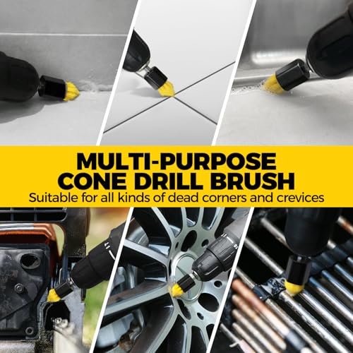 Holikme 6Pack Drill Brush Power Scrubber Cleaning Brush Extended Long Attachment Set All Purpose Drill Scrub Brushes Kit for Grout, Floor, Tub, Shower, Tile, Bathroom，Scrub Brush Blue - color: Blue
