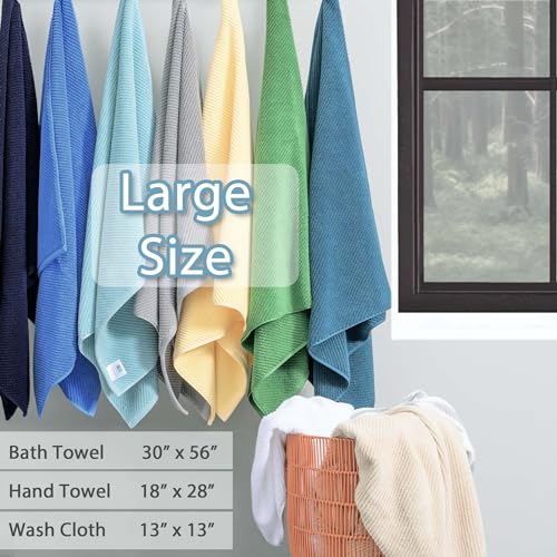 VOOVA & MOVAS Dark Beige Towels for Bathroom - 100% Cotton | Quick Dry | Soft | Thick, 3 Piece Towel Set, 1 Large Bath 30" x 56", 1 Hand 18" x 28",1 Wash Cloth 13" x 13", Bathroom Essentials,Dark Tan - color: Cape May Cobblestone - Dark Tan, size: 3 PC Ba