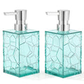 YAUKPH 2 Pack Teal Blue Rust Proof Soap Dispenser | Acrylic material for bathroom and kitchen countertops - color: 2 Pack Turquoise
