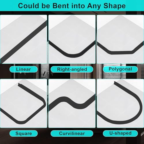 Hi-Na 3ft/5ft/6ft/8ft10ft Collapsible Shower Threshold Water Dam Water Barrier for Shower and Water Stopper Keeps Water Inside Water Threshold for Wet and Dry Separation (8ft, Black) - color: Black, style: 8ft