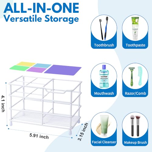 Urbanstrive 304 Stainless Steel Bathroom Toothbrush Holder Toothpaste Holder Stand Bathroom Accessories Organizer (White, Large) - color: White, size: Large