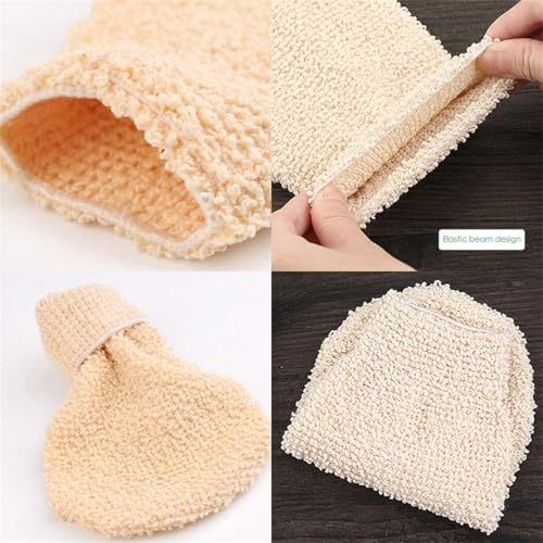 2 Pcs Exfoliating Gloves, Bath Shower Gloves Mitts Bamboo Fiber Bath Body Cleaning Cloth Sponges for Exfoliating and Body Scrubber