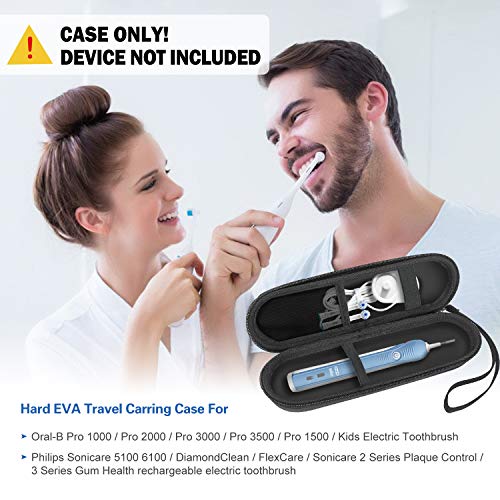 ProCase Travel Case for Oral-B/Oral-B Pro Smartseries/IO Serie Sonicare Protective Clean Electric Toothbrush, Hard EVA Case Cover Storage Bag Holder with Mesh Pocket for Accessories -Black - color: Black