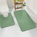 HOMORE Bathroom Rug Set 2 Piece,Soft Absorbent Bath Mats Set,Machine Washable Bath Rug Sets for Bathroom Non Slip,(21"x34"+21"x21") Plush Shaggy U Shape Contour Toilet,Sage Green - color: Sage Green