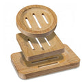 3Pcs Bamboo Soap Dish Holders, Eco-Friendly Drainable Soap Savers for Shower, Bathroom, Kitchen Sink