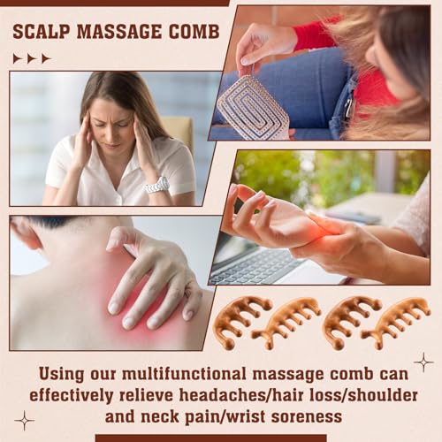 LemonRoad 12 Pack Wooden Scalp Massager Natural Sandalwood Wide Tooth Combs Wooden Scalp Massage Combs Bulk for Hair Growth Hair Care (Sea Lion&Classic) - style: Sea Lion&classic