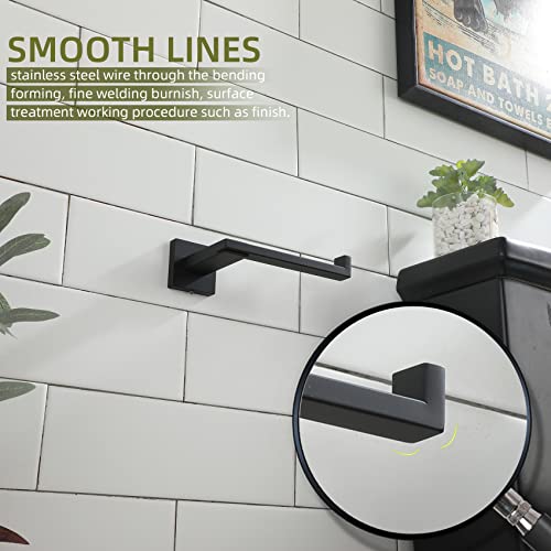 KOKOSIRI Black Toilet Paper Holder for Bathroom Tissue Paper Dispenser Stainless Steel Toilet Roll Holder Hold Mega Rolls Wall Mounted, B2006BK - color: Matte Black