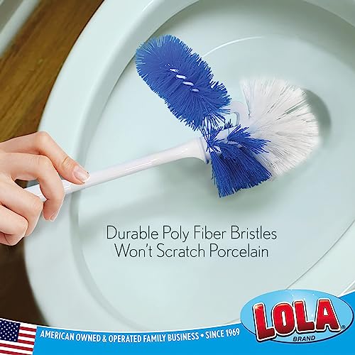 LOLA Classic Toilet Brush w/Under-The-Rim Scrubber, 6 Pack, Deep Cleans The Entire Toilet Bowl, Non-Slip Handle w/Rubber Comfort Grip - size: 6 Pack, style: Toilet Brush w/Under Rim