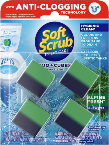 Soft Scrub in-Tank Toilet Cleaner Duo-Cubes, Alpine Fresh, 4Count (Pack of 7) - size: 4 Count (Pack of 7)