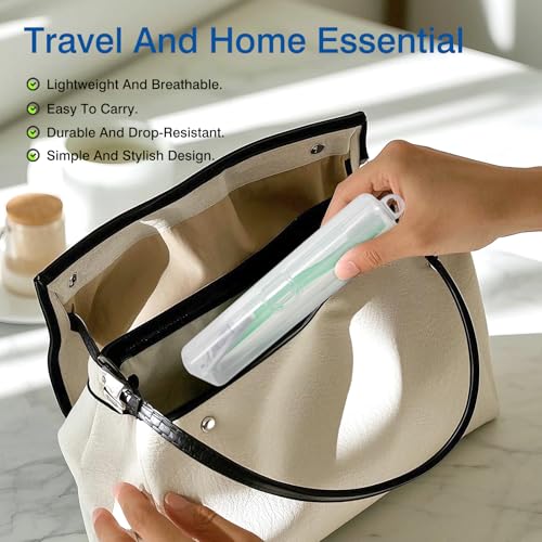 Portable Plastic Toothbrush Storage, Clear White Travel Toothbrush Case, for On-The-Go