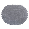 DII Crochet Collection Reversible Bath Mat, Large Oval, 21x34, Gray - color: Grey, size: 1'9" x 2'10" (Oval)