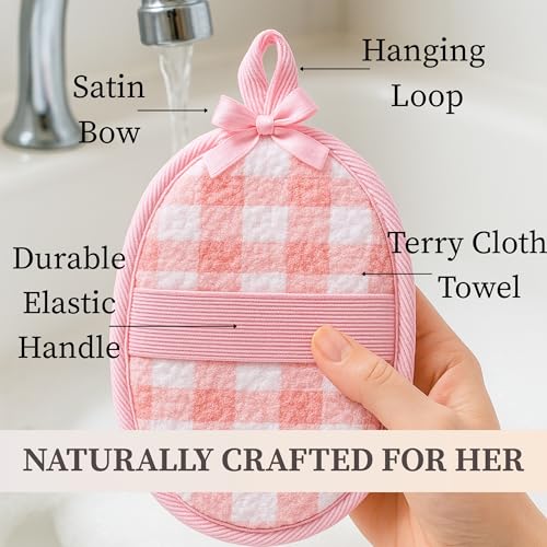 SERRENTO Couples Loofah Body Scrubber Set, Natural Shower Sponge, 4 Count - color: Black and White