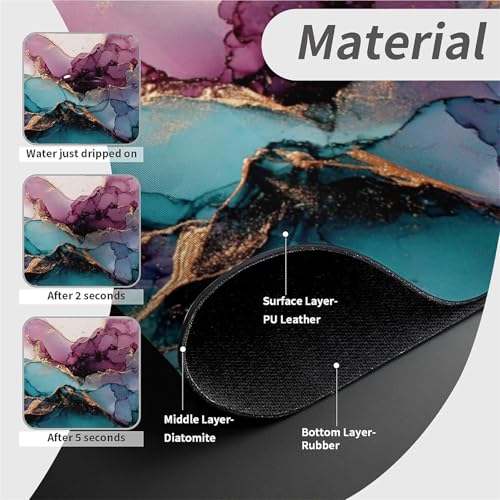 Faucet Fast Absorbent Pad - Red And Blue Marble Drying Pad, Suitable For Kitchen, Bathroom, Island And Other Scenes - color: Red and blue marble