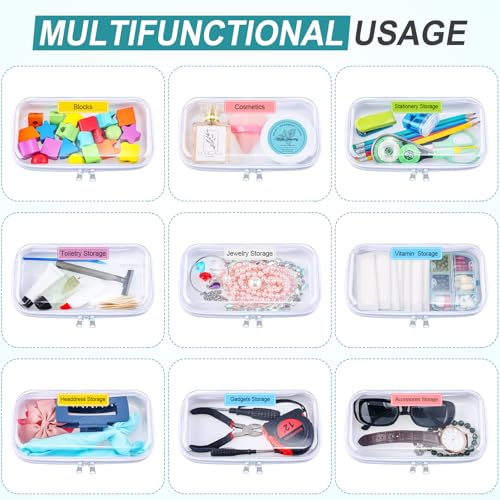 Sanwuta 10 Pcs Hard Zipper Case Clear Hard Pouches Plastic Zipper Pencil Box Toy Storage Bins Portable Plastic Containers for Travel Toiletry Office Cosmetic Blocks Puzzles Organizer (S) - size: S