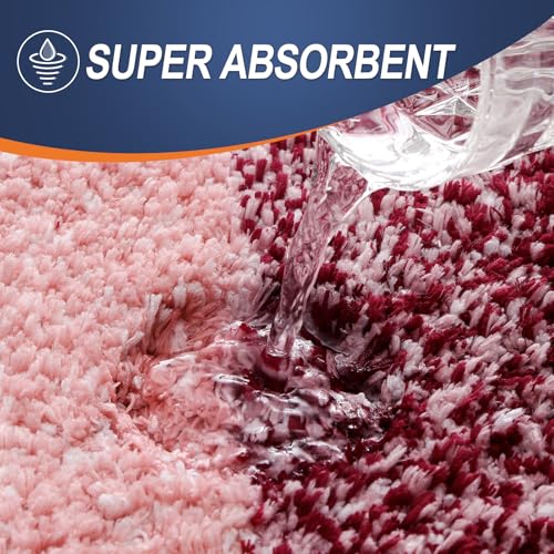 OLANLY Small Bathroom Rugs Mat 24x16, Extra Soft Absorbent Microfiber Bath Rugs, Rubber Backing, Quick Dry, Machine Washable Bath Mats for Bathroom Floor, Tub and Shower, Home Decor Accessories, Red - color: Red, size: 24" X 16"