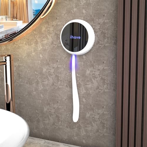 iHave Toothbrush Sanitizer Holder: Auto-Cycle UV Disinfection & Magnetic Wall-Mount for Manual & Electric Brushes | Portable Toothbrush Holders for Home & Apartment,Bathroom Decor & Travel Essential - color: Upgraded White
