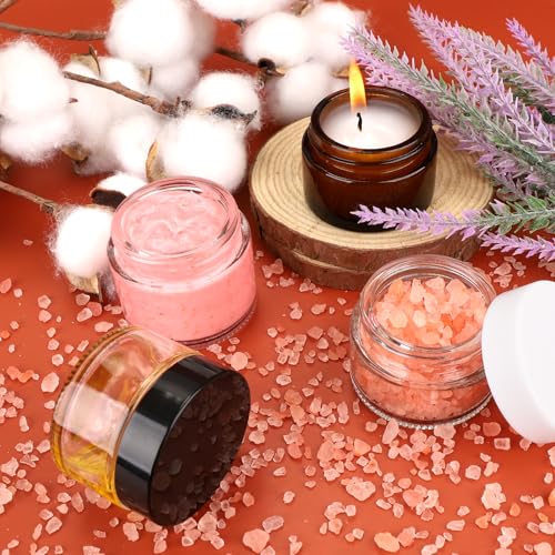 Accmor 2 OZ Glass Jars with White Lids, 4 Pack Round Glass Cosmetic Jars Sample Container with Inner Liners & Spatulas, Leak Proof Travel Toiletries Containers for Creams, Makeup, Lotion, Spice - color: White, size: 2 Ounce