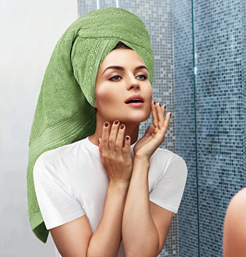 Utopia Towels 8 Piece Luxury Towel Set – Majestic Plush, Super Absorbent & Quicker-to-Dry, Thick 100% Ring Spun Cotton Towels for Bathroom, Spa & Hotel – 2 Bath, 2 Hand, 4 Washcloths, Sage Green - color: Sage Green, size: 8 Pieces Towel Set
