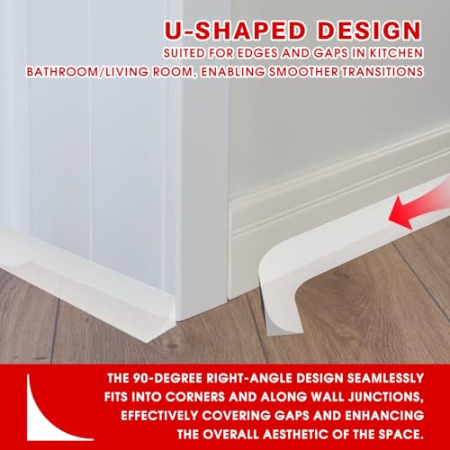 Friendship Shower Threshold Water Dam Barrier 236" Self Adhesive Water Splash Guard Edge Corners Bathroom Sink Blocker for Bathroom and Kitchen Bathtub Edge Seal Door Water Stopper Strip