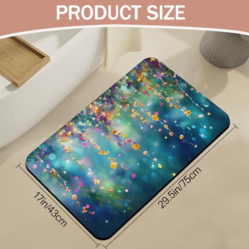 Non Slip Bath Mat,Abstract Flowers Bathroom Decor,Spring Floral Diatomaceous Bath Mat Quick Dry Absorbent Bathroom Rugs-Shower Rug for Kitchen Laundry Bathtub Shower 17"x29.5" - color: Abstract Flowers,spring Floral