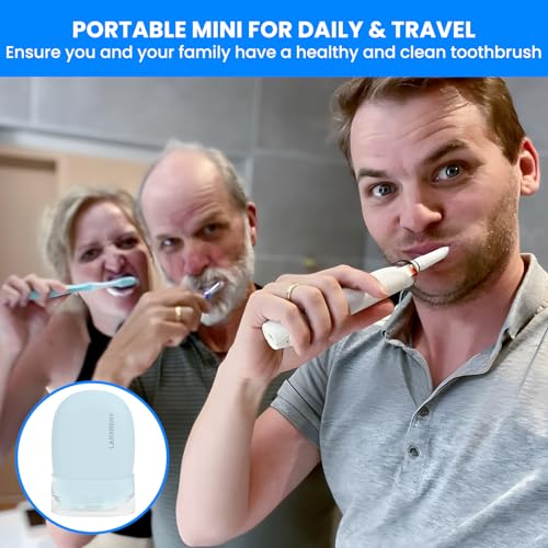 Toothbrush Cleaner Case - Toothbrush Covers with Holder - Portable & Rechargeable Travel Home Toothbrushes Cleaner Case - Fits All Manual or Electric ToothBrushes(Blue) - color: Blue