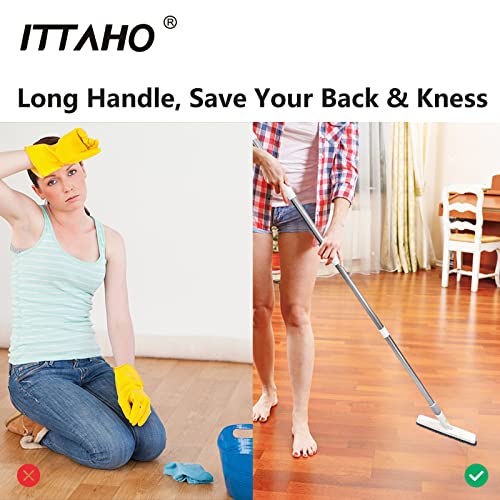 2 Pack Grout Cleaning Brush with Long Handle, Swivel V-Shape Grout Scrub Brush, Extendable Handle for Tile Floors, Bathroom, Shower, Corner - color: Gray