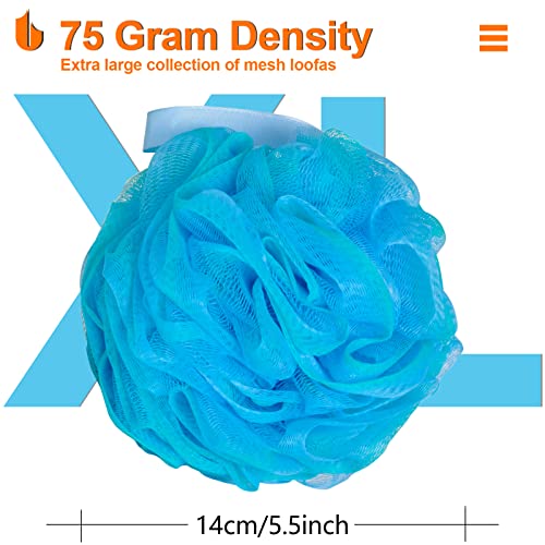 Urbanstrive Shower Bath Sponge XL 75g Soft Shower Loofahs Balls for Body Wash Men Women Bathroom Accessories, 1 Pack, Black (Blue-Green) - color: Blue-green