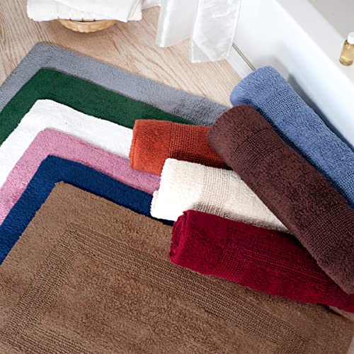 Bathroom Rugs - 2-Piece Cotton Bathroom Mat Set - Machine Washable Bath Mats for Washroom, Kitchen, or Laundry Room by Lavish Home (Taupe) - color: Taupe
