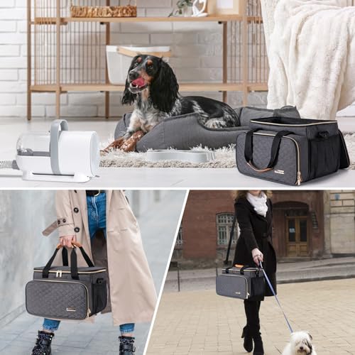 Dog Grooming Vacuum Bag, Pet Grooming Kit Bag Perfect for Dog Hair Vacuum & Grooming Tool Kit Accessories- Grey - color: Gray