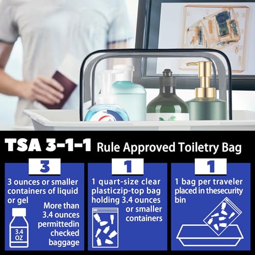 YedsIntu 16 Pack Waterproof Cosmetic Bag TSA Approved Toiletry Bag, Portable Travel Pouch with Zipper, Vinyl Plastic Organizer Storage for Men and Women (Black-L) - color: Black-L