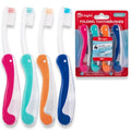 Lingito Travel Mini Toothbrush with Cover, Folding Interlock Toothbrush Adult 4 Pack Soft